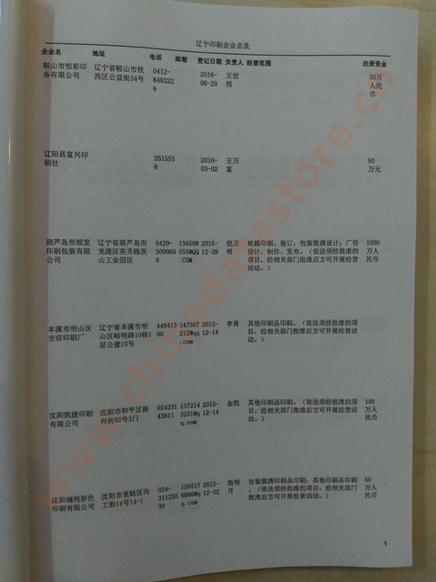 遼寧印刷企業(yè)黃頁(yè)收錄了最新的遼寧印刷企業(yè)名單，具有極高的營(yíng)銷價(jià)值，實(shí)實(shí)在在提高銷售業(yè)績(jī)