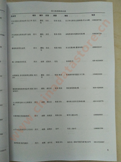 四川美容機構(gòu)企業(yè)黃頁收錄了最新的四川美容機構(gòu)企業(yè)名單，具有極高的營銷價值，實實在在提高銷售業(yè)績